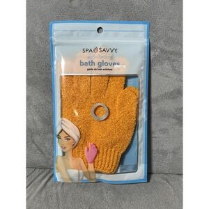 Spa‎ Savvy Exfoliating Bath Gloves Orange Polyester 5009/72 Bath Glove. 2pk